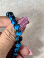 Bracciale Elastico in Occhio di Gatto 8 mm – Intuizione, Protezione e Luce Interiore🐱 - immagine 3