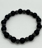 Bracciale Elastico Uomo in Pietra Lavica – Energia, Forza e Protezione Naturale🖤🖤🖤 - immagine 3