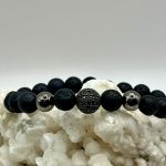 Bracciale Elastico Uomo in Pietra Lavica – Energia, Forza e Protezione Naturale