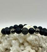 Bracciale Elastico Uomo in Pietra Lavica – Energia, Forza e Protezione Naturale