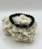 Bracciale Elastico Uomo in Pietra Lavica – Energia, Forza e Protezione Naturale - immagine 2