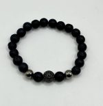 Bracciale Elastico Uomo in Pietra Lavica – Energia, Forza e Protezione Naturale - immagine 3