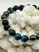Bracciale Tripla Protezione – Ossidiana, Occhio di Gatto ed Ematite | Forza, Equilibrio e Difesa Energetica