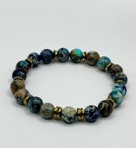 Bracciale con Giada Imperiale Blu e Ematite Dorata – Armonia ed Eleganza Protettiva - immagine 2
