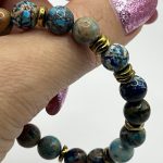 Bracciale con Giada Imperiale Blu e Ematite Dorata – Armonia ed Eleganza Protettiva