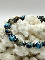 Bracciale con Giada Imperiale Blu e Ematite – Equilibrio ed Energia Protettiva - immagine 3