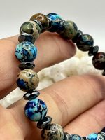 Bracciale con Giada Imperiale Blu e Ematite – Equilibrio ed Energia Protettiva