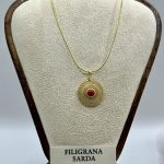 Collana in Filigrana Sarda con Corallo Rosso – Eleganza e Tradizione in Argento placcato oro