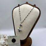 Collana in Acciaio con Filigrana Sarda e Su Coccu con Ossidiana – Protezione ed Eleganza Artigianale