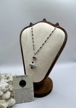 Collana in Acciaio con Filigrana Sarda e Su Coccu con Ossidiana – Protezione ed Eleganza Artigianale