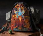 Porta-Tarocchi in Velluto Ricamato Luna & Stelle – Custodia Magica e Organizer Esoterico