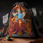 Porta-Tarocchi in Velluto Ricamato Luna & Stelle – Custodia Magica e Organizer Esoterico