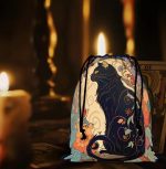 Porta-Tarocchi con Gatto Nero Celestiale – Custodia Occulta con Simboli Astrologici - immagine 2