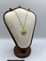 🌀 Collana in Filigrana Sarda Dorata con Pietra di Pasta di Turchese - immagine 2