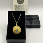 🌀 Collana in Filigrana Sarda Dorata con Pietra di Pasta di Turchese