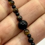 🧿 Bracciale Tripla Protezione – Tormalina, Occhio di Tigre e Ossidiana
