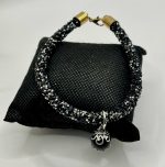 Collarino Nero con Cristalli Luminosi e Ciondolo in Ossidiana – 22 cm | Eleganza & Protezione - immagine 2