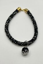 Collarino Nero con Cristalli Luminosi e Ciondolo in Ossidiana – 22 cm | Eleganza & Protezione - immagine 3