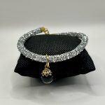 Collarino Argento Brillante con Ciondolo in Ossidiana – 25 cm | Eleganza, Luce & Protezione