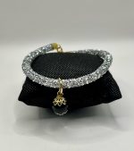 Collarino Argento Brillante con Ciondolo in Ossidiana – 25 cm | Eleganza, Luce & Protezione